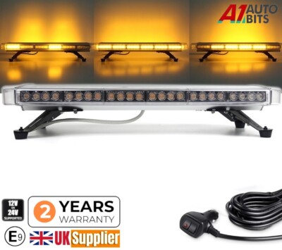 LED gelbe Lichtleiste Stroboskop Leuchtfeuer Wiederherstellung Warnung 76cm 760mm 30'' 10 Modus E Kennzeichnung