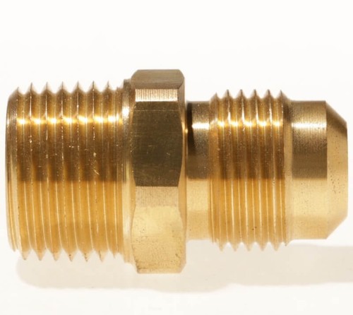 B-F2404-06-04 Brass 45° Flare Male Connector, Flare 3/8" X 1/4" Male NPT - Picture 2 of 3