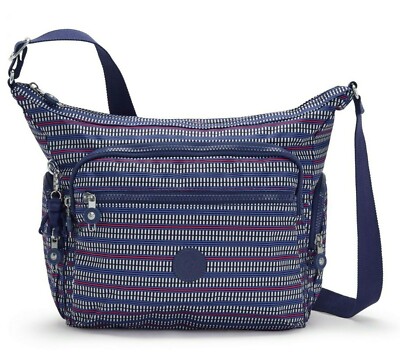 Kipling Schultertasche GABBIE Medium - Blau Geo Print UVP 93£