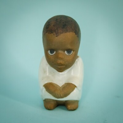 Vintage 1970s Lisa Larson South Syd African Squatting Boy Gustavsberg Figurine