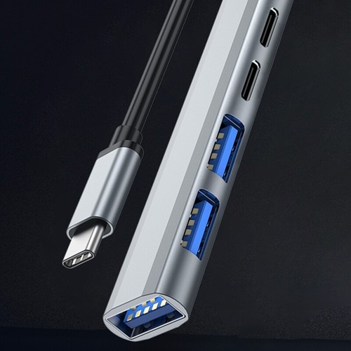 USB Hub Type C Adapter 5 in 1 Portable Space Aluminum Alloy 1x3.0+2x2.0 USB PD - Afbeelding 4 van 8