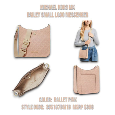 Michael Kors MK Briley Small Logo Messenger Bag 35S1G7BM1B Ballet- MSRP $398 _A3