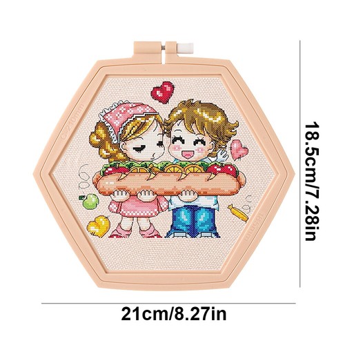 Hexagon Embroidery Hoops Cross Stitch Hoop for Quilting Stitching (Light Pink) N - Picture 2 of 8
