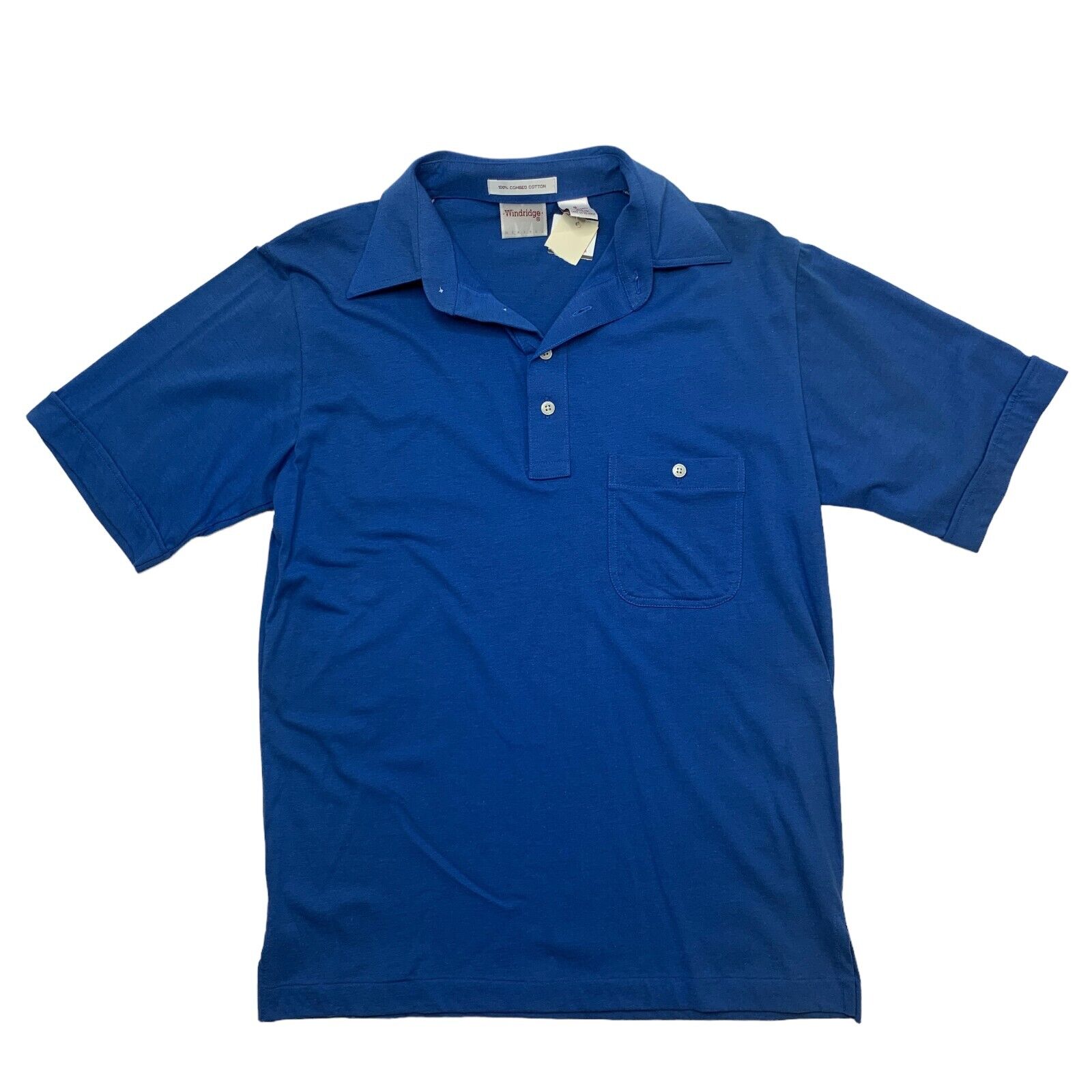 Windridge Polo Shirt Mens S Small Pacific Blue Combed Cotton Short Sleeve  New