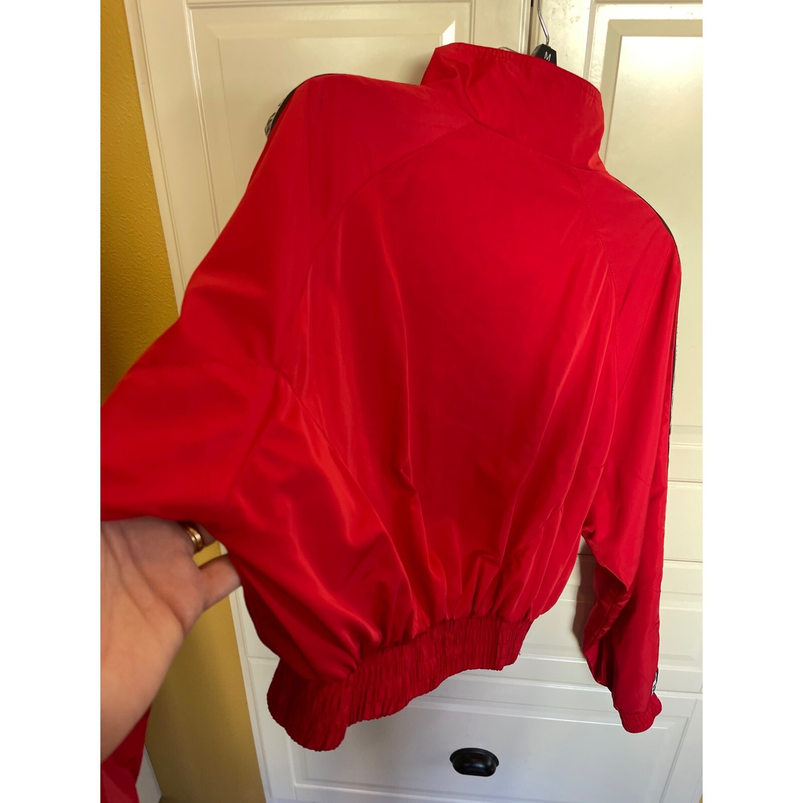 Iris Red Cropped Full Zip Bomber Windbreaker Size… - image 7