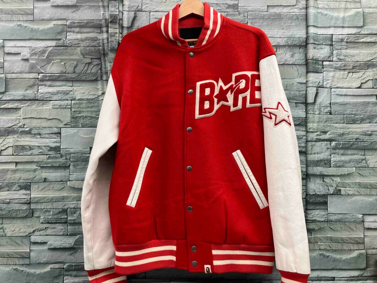 Bape Sta OG Varsity Jacket Kayne Nigo Milo OG Vintage Red Size L Length: 68 cm
