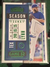 2020 Panini Contenders Baseball Lance Lynn Green Foil Texas Rangers #63 BIN 1
