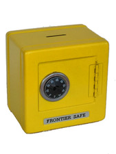 Yellow MINI Metal Kid Coin Safe Bank Cash Box w/Combination Lock 5.25"H, SS621Y