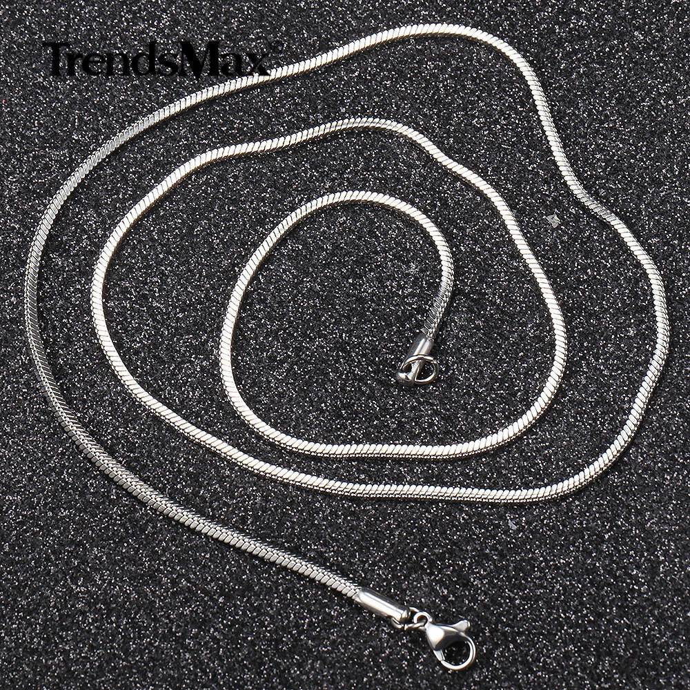 1.5mm 22 inch Silver Stainless Steel Square Snake Chain Necklace