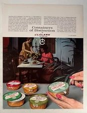 J.L. Clark ~ Vintage Ad 1960s ~ Borden Cheese Spreads, Packaging Design 10x13