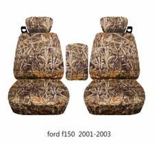 Fits Ford F150 1999-2014 Car Seat Covers Camo Wetland Fr Bucket Seatslid Cover