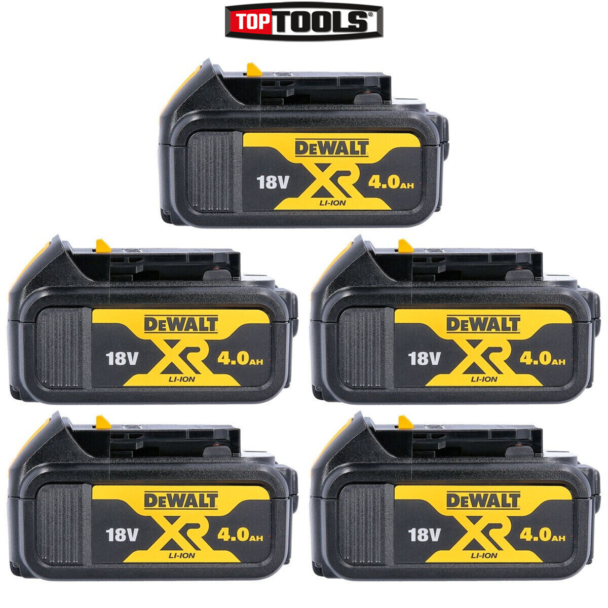5 x DeWalt Genuine DCB182 18v Volt 4.0 Ah XR Li-Ion Lithium-Ion Slide Batteries