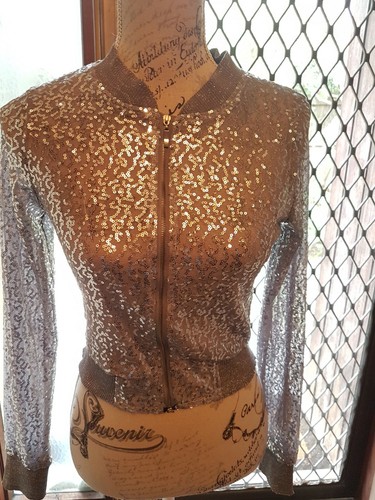 silver sequin crop jacket