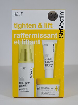StriVectin Tighten & Lift 3 Step Kit Peptide Face Eye Serum Neck Cream Plus Firm