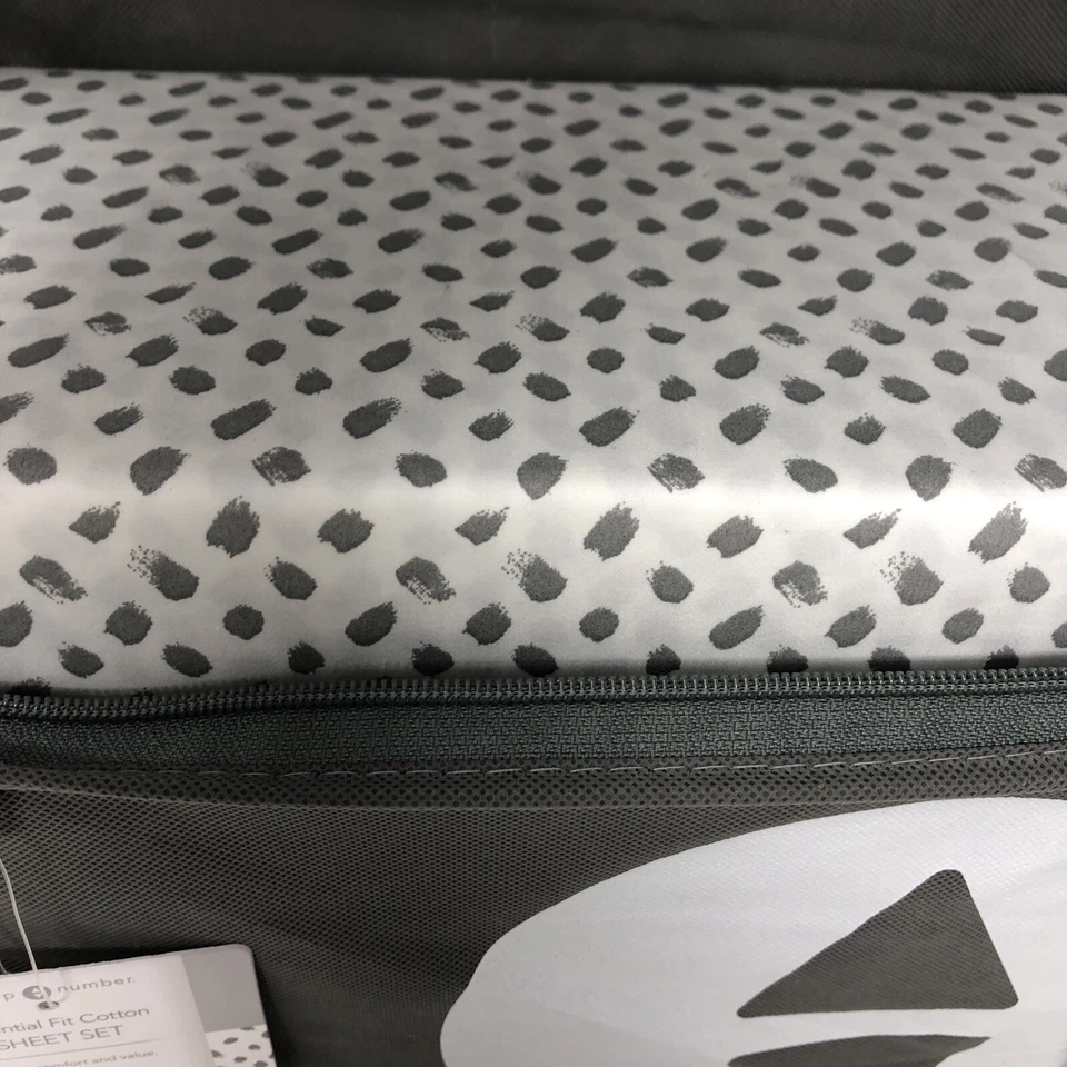 SLEEP NUMBER  ESSENTIAL FIT COTTON SHEET SET LIGHT GRAY DOT SPLIT EASTERN KING - Image 4 of 4