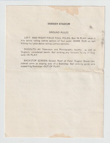 7-15-89 Los Angeles Dodgers - Game Used Umpire Lineup Card - Fernando Valenzuela - Picture 2 of 2