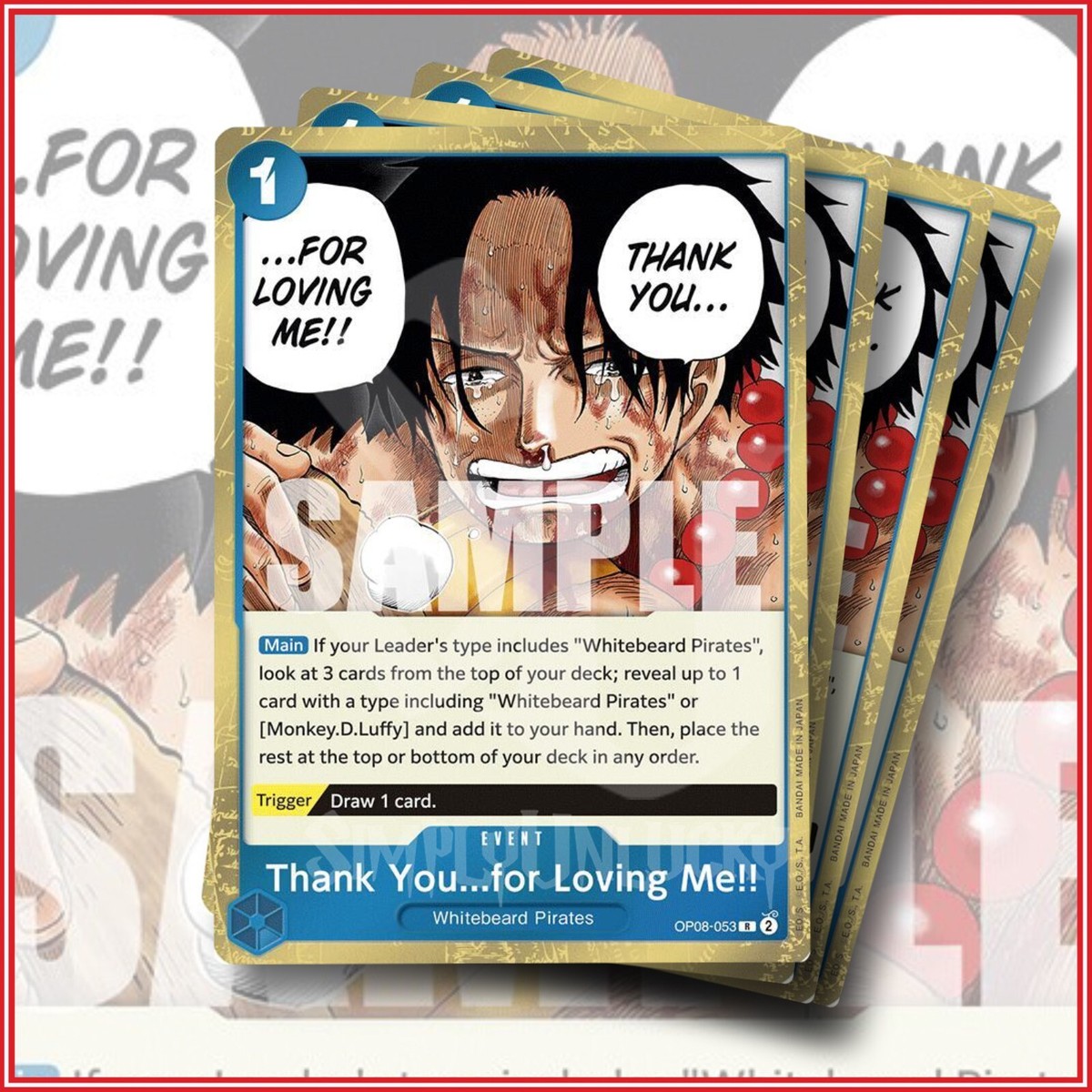 One Piece Card Game Thank YouFor Loving Me OP08-053 x4 Rare Two