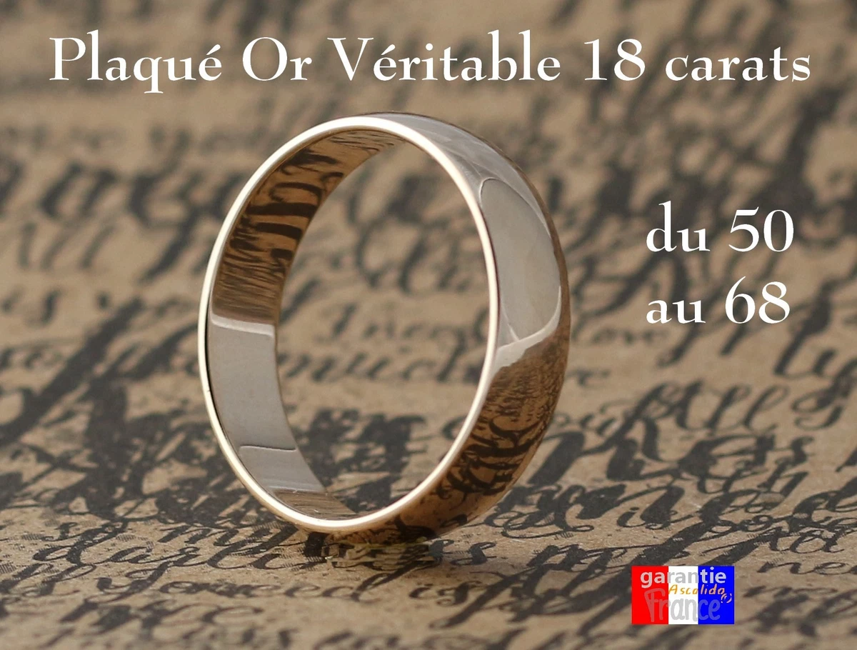 Bague Alliance Jonc Plaquée Or 18 Carats Avec Zirconium - Taille 56, Pour Femme, Neuve Avec étiquettes