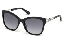 Guess GU7536-S 05B Black Plastic Cat Eye Sunglasses Frame 55-18-135