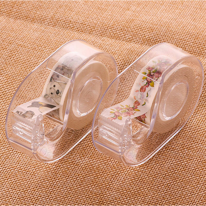 1pc Transparent Tape Dispenser Cutting Student Tape Dispenser Acrylic Station_sh