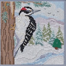 Mill Hill 2024 Buttons Beads Winter Series Cross Stitch kit Winter Woodpecker