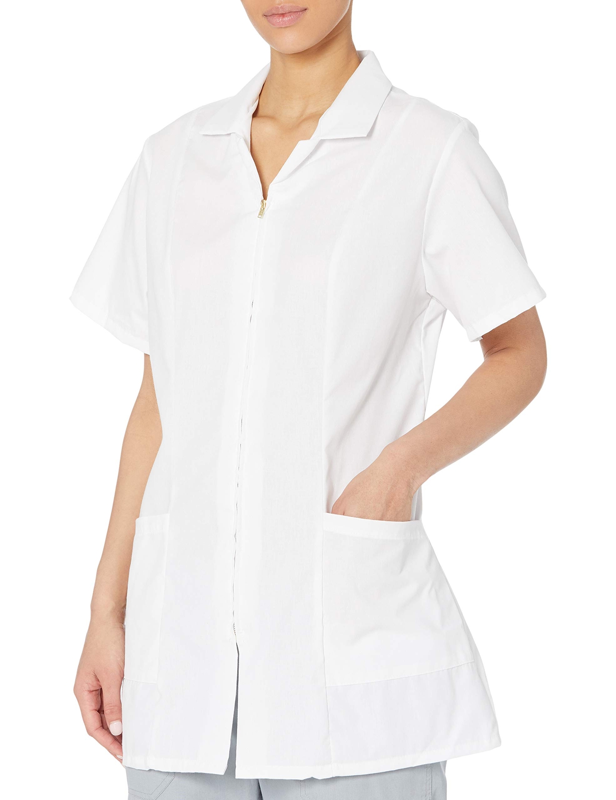 Red Kap Women's Standard Zip-Front Smock, White, X-Large