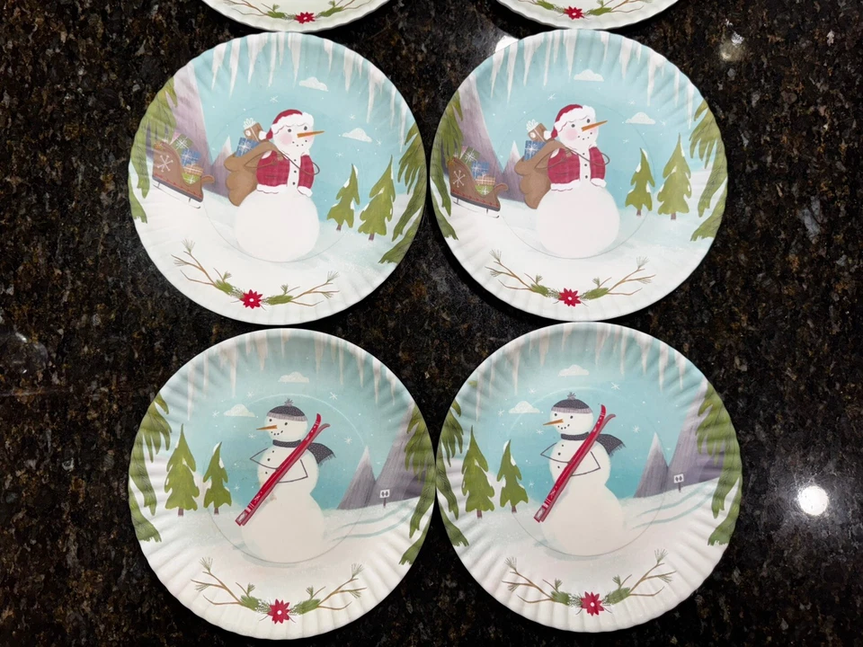 EUC Set of 8 Holiday Plates - Brand 180° - 8.25” - Image 2 of 4