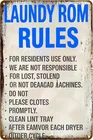 Laundry Room Rules Metal Tin Sign Vintage Decor for Home Pub Cafe