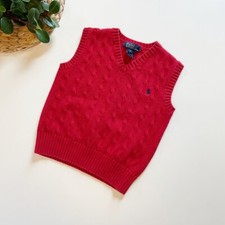   Polo Ralph Lauren Red Cable Knit Sweater Vest   Size 5