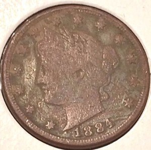 ^ 1884 Liberty "V" Nickel    ^^  VERY GOOD ^^    142 YRS OLD   3448