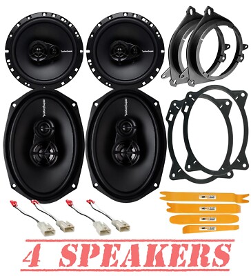 NEW Rockford Fosgate Front Door| Rear Deck Speakers for 2003-2013 Toyota Corolla