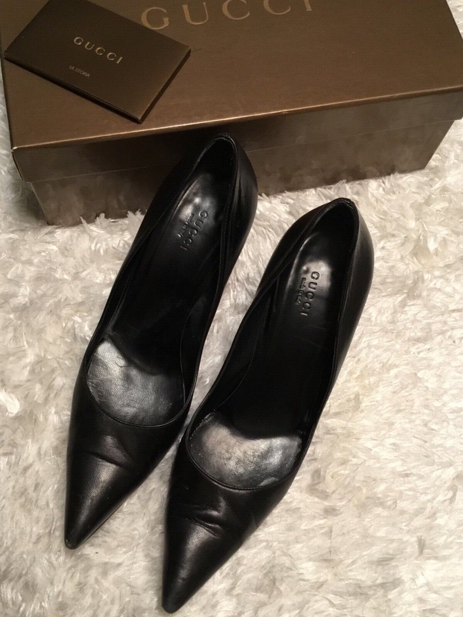 GUCCI Black Leather Pumps with Wood Detail Heels Size 8.5 | eBay GUCCI Black Leather Pumps with Wood Detail Heels Size 8.5 | eBay