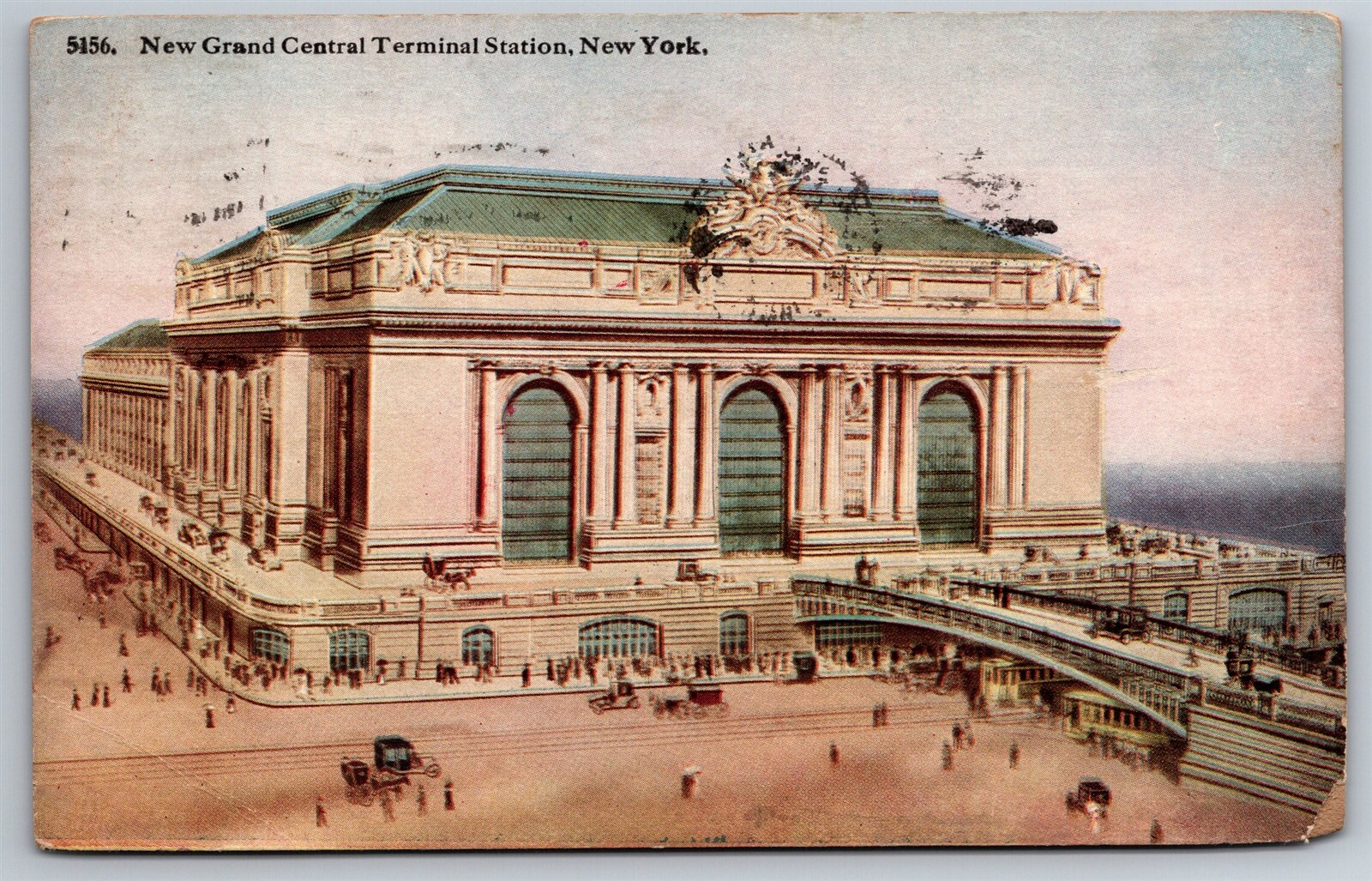 New Grand Central Terminal Station Birdseye View NYC NY C1917 Postcard M19