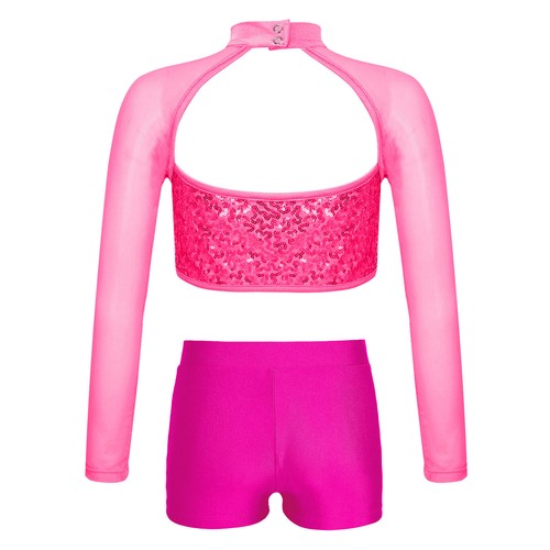 Kids Girls Shirt And Bottoms Modern Dancewear School Tracksuit Dance Outfit - Picture 22 of 49