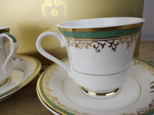 Rare Haengnam 4 Pc Korean Bone China Coffee Gold Trim Tea Set Lee Myung-bak Gift - Picture 11 of 17
