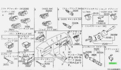 BNR32スカイラインGTR前期純正フォグリヤ熱線スイッチです NISSAN