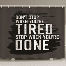 Gray Letters Map Stand 3D Shower Curtain Waterproof Fabric Bathroom Decoration