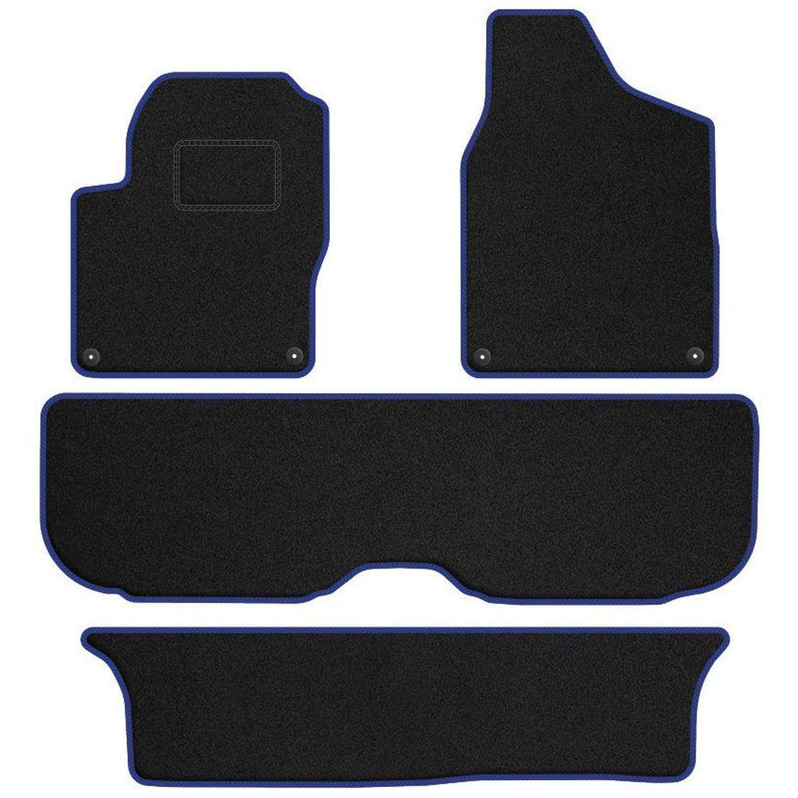 Jeu de Tapis Sol Velours STREAK Bleu pour Seat Alhambra I 1996-2010 7 Places