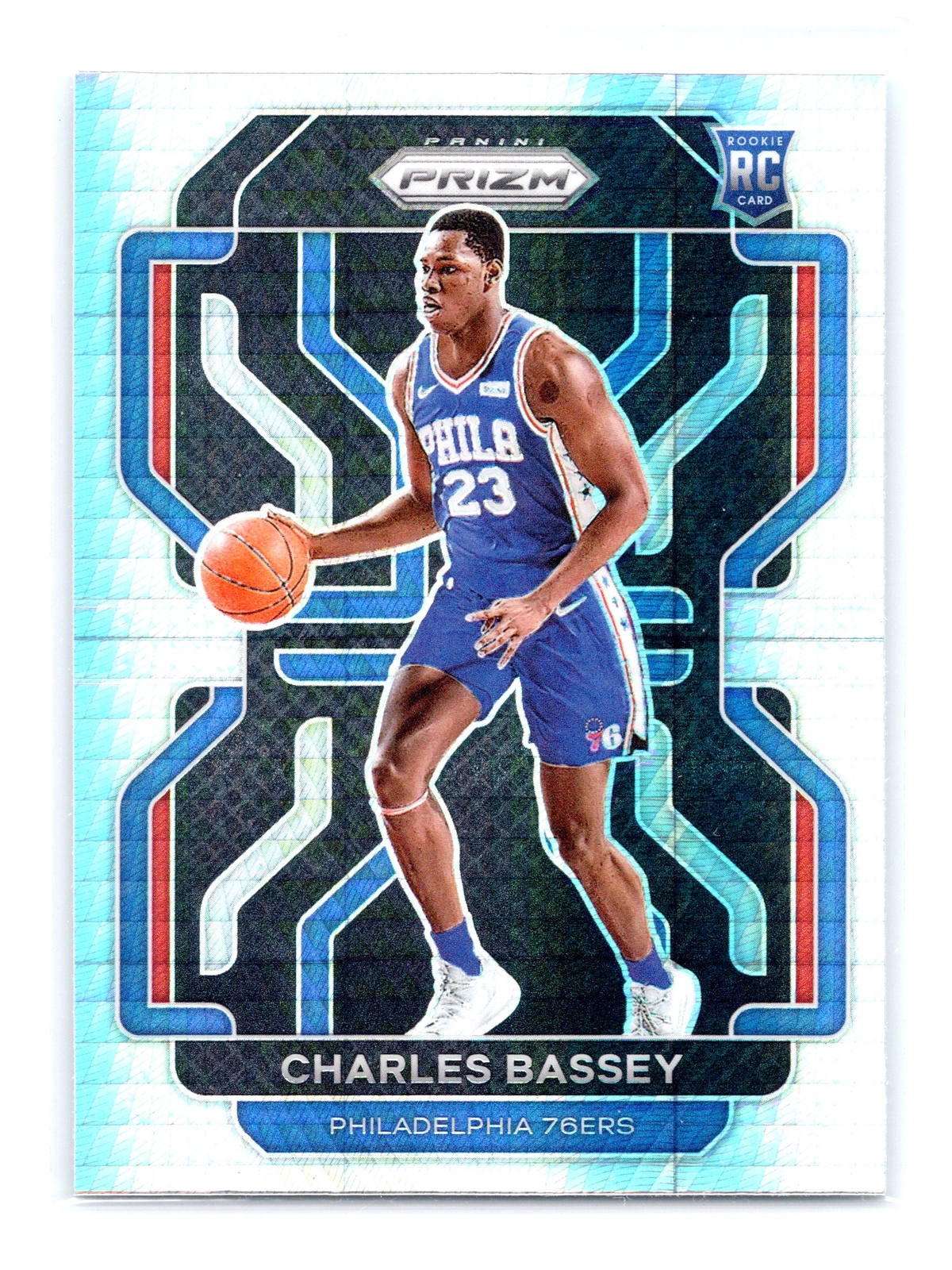 2021 Panini Prizm Basketball #304 Charles Bassey RC Hyper Prizm 76ers