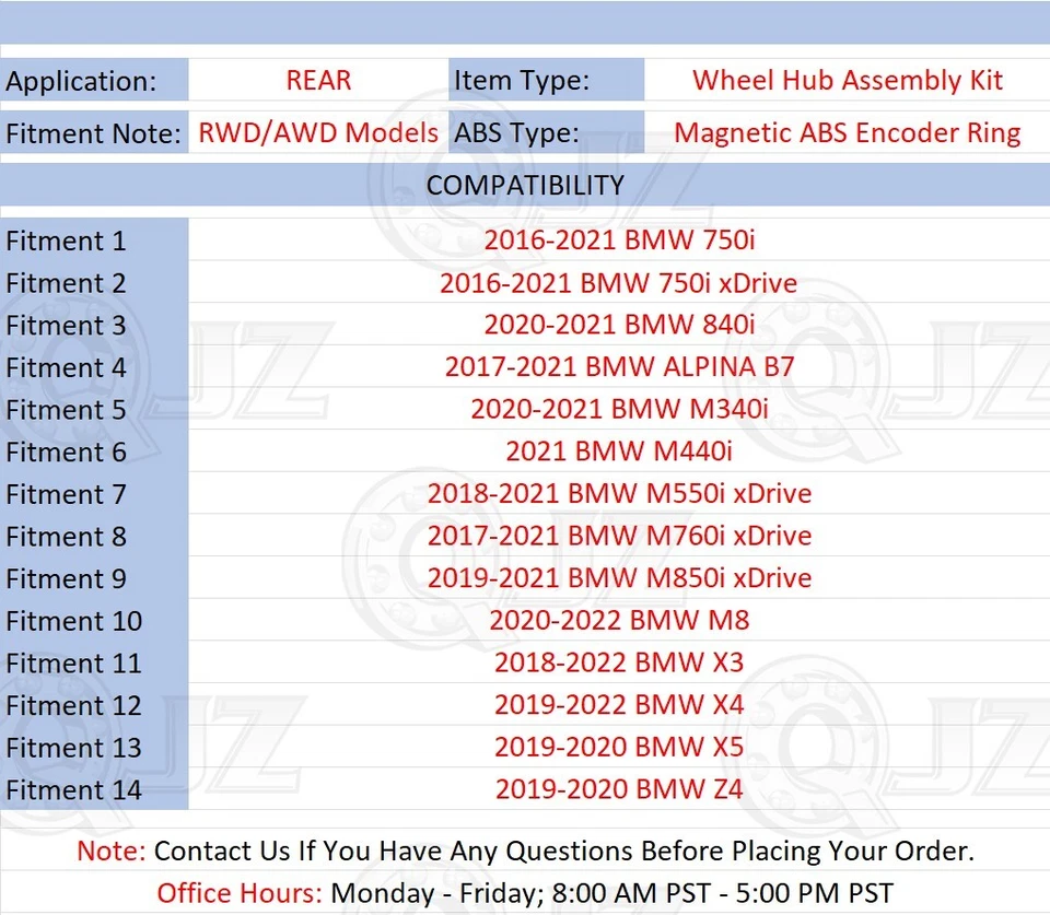 [REAR(Qty.2)] 512583 Wheel Hub Assembly Kit For 2016-2021 BMW 750i xDrive AWD - Image 2 of 4