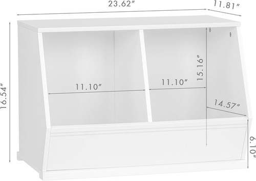 Stylish Stackable Toy Storage Organizer - Modern White Cubby for Kids' Rooms - Picture 4 of 9