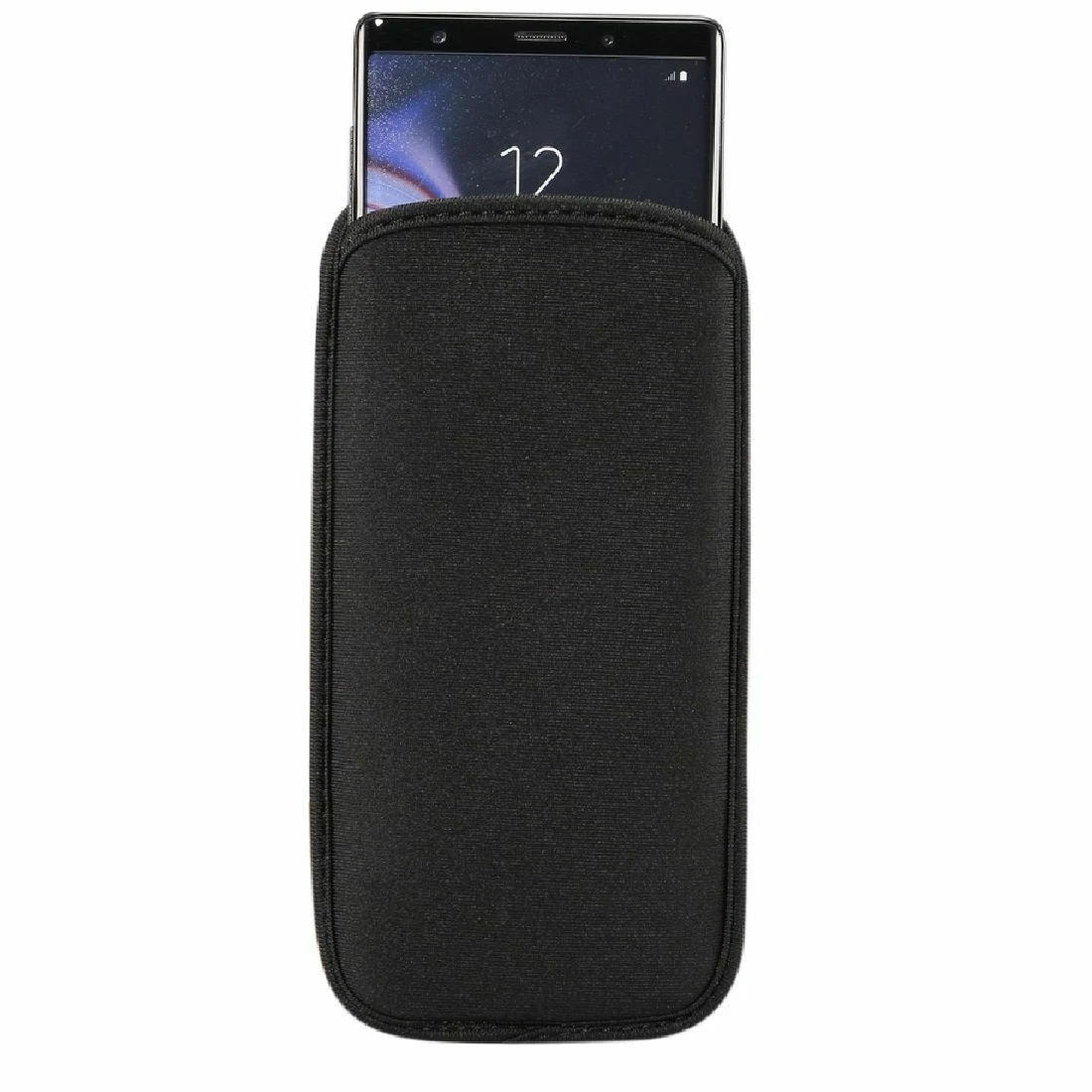Custodia Porta Cellulare In Jeans Con Moschettone – Compatibile Sony Xperia XZ Premium – 2 Scomparti – Nero - 3