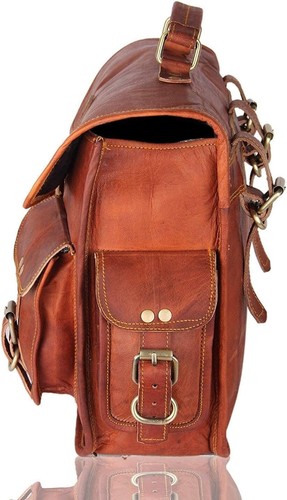 2 pcs Handmade Leather Motorcycle Saddlebag Side Panniers Tools Gear Luggage Bag - Picture 5 of 9
