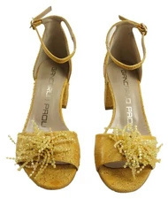 New Giancarlo Paoli Women's Size 36 Orange Suede Leather Ankle Strap Sandals