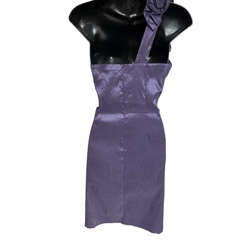 Daisy Royal Purple One Shoulder Flower Accents Midi Dress Womens Size Medium - Picture 7 of 8