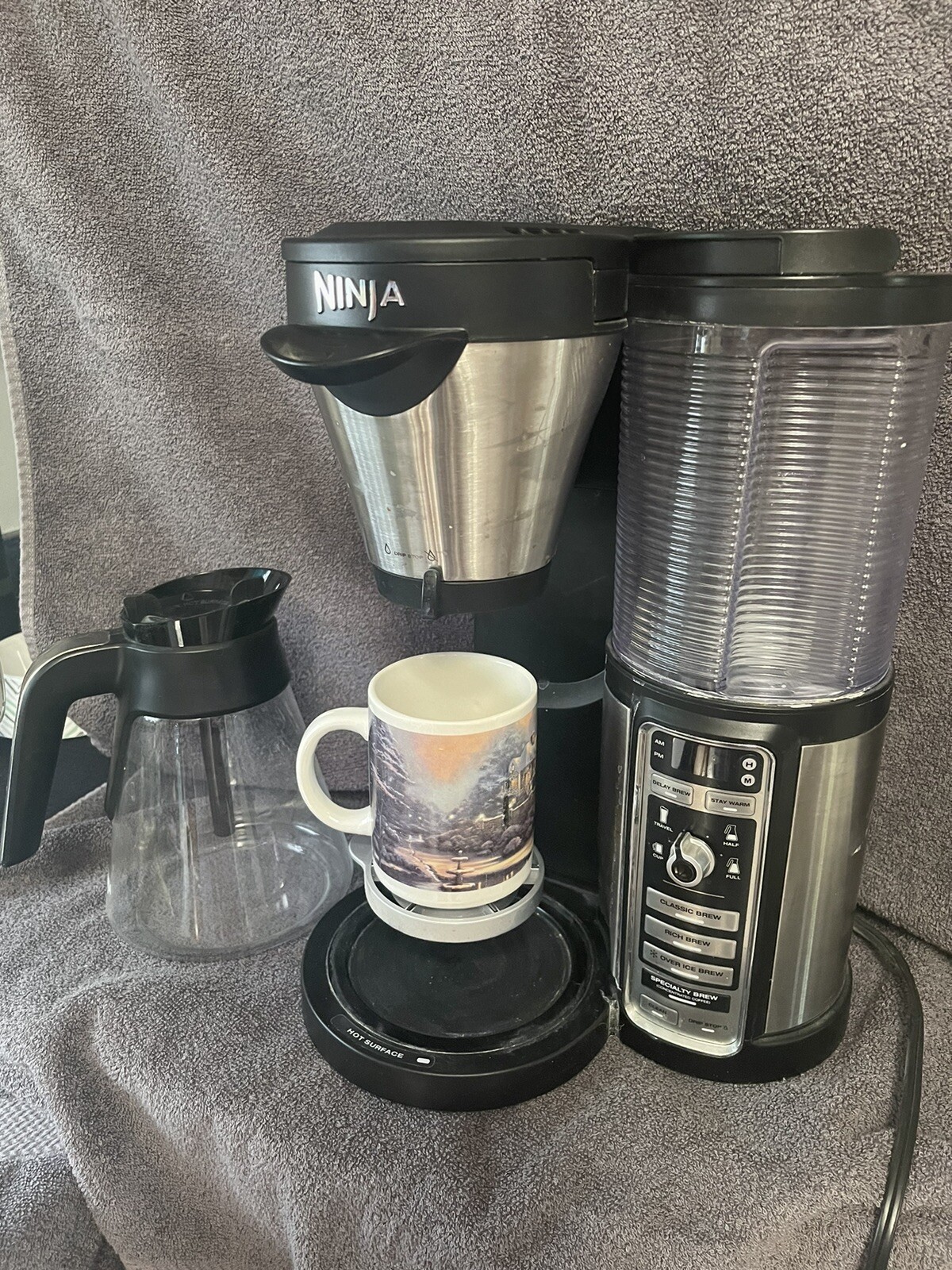 Ninja Coffee Bar Brewer CF081 with Glass Carafe Stainless Steel