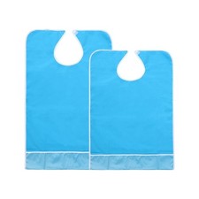 1x Reusable Adult Bib PVC Waterproof Washable Eating Bib for Senior Citizens