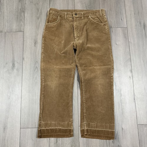 Vtg 70s Trim N Tight Sears Mens Brown Corduroy Pants Bootcut Western 34”