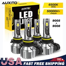 9005+9006 Combo LED Headlight Bulbs Kit High/Low Beam Super Bright White 6500K