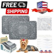 Washable Pee Pads for Dogs, 2 Pack Reusable Puppy Pads Waterproof, Absorbent ...